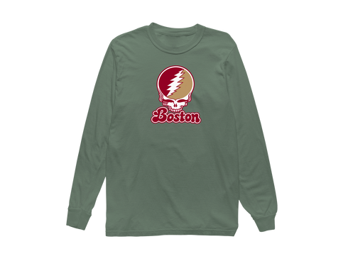 Boston Stealie Premium Unisex Long-Sleeve — Design: Boston College — Light Green