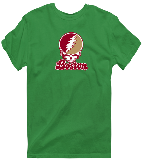 Boston Stealie Premium Unisex T-Shirt — Design: Boston College — Irish Green