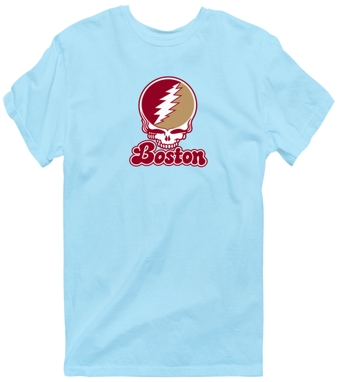 Boston Stealie Premium Unisex T-Shirt — Design: Boston College — Light Blue