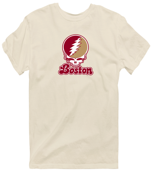 Boston Stealie Premium Unisex T-Shirt — Design: Boston College — Sand