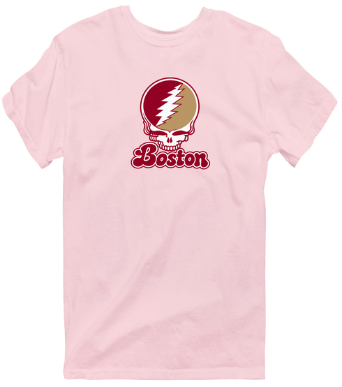 Boston Stealie Premium Unisex T-Shirt — Design: Boston College — Light Pink
