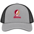 Boston Stealie Premium Unisex Trucker Cap — Design: Boston College — Heather Grey/Black