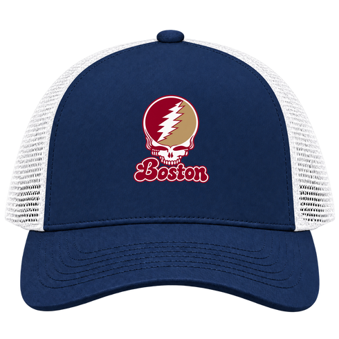 Boston Stealie Premium Unisex Trucker Cap — Design: Boston College — Navy/White