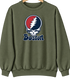 Boston Baseball Stealie Grateful Dead Crewneck — Boston Red Sox — Military Green