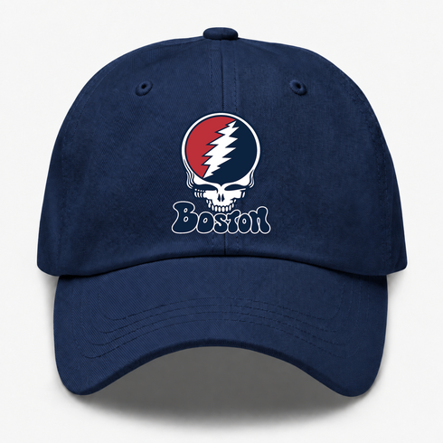 Boston Baseball Stealie Grateful Dead Dad Hat — Boston Red Sox — Navy
