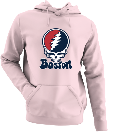 Boston Baseball Stealie Grateful Dead Hoodie — Boston Red Sox — Light Pink