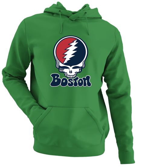 Boston Baseball Stealie Grateful Dead Hoodie — Boston Red Sox — Irish Green