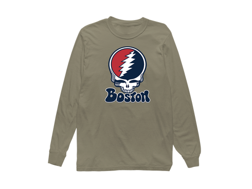 Boston Baseball Stealie Grateful Dead Long-Sleeve — Boston Red Sox — Sandstone