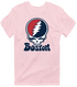 Boston Baseball Stealie Grateful Dead T-Shirt — Boston Red Sox — Light Pink