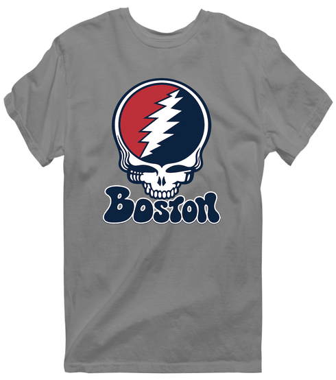 Boston Baseball Stealie Grateful Dead T-Shirt — Boston Red Sox — Dark Heather
