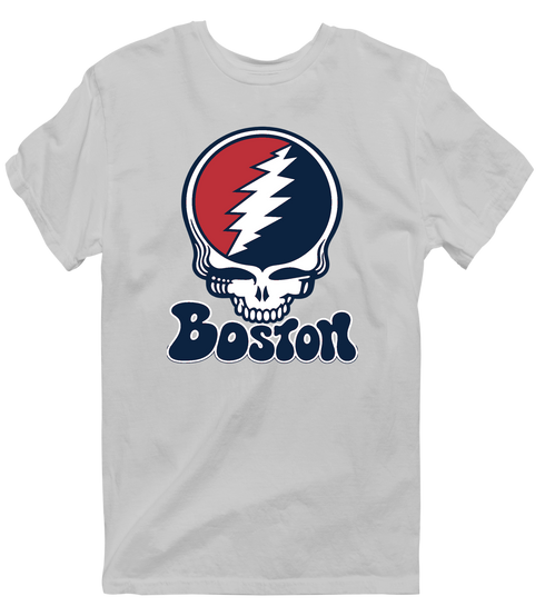 Boston Baseball Stealie Grateful Dead T-Shirt — Boston Red Sox — Sport Grey