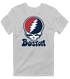 Boston Baseball Stealie Grateful Dead T-Shirt — Boston Red Sox — Sport Grey