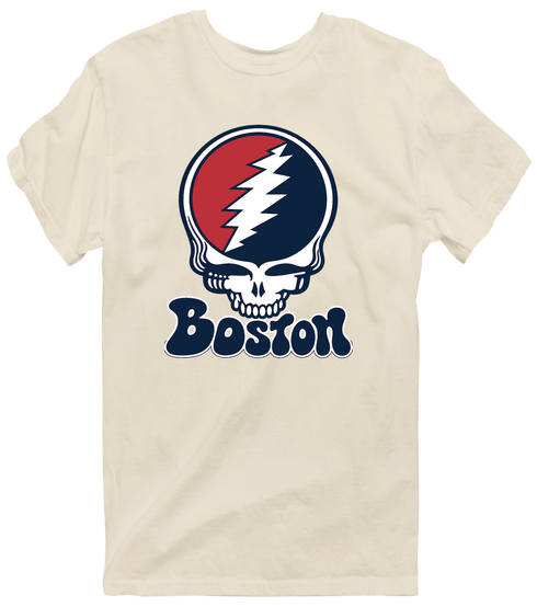 Boston Baseball Stealie Grateful Dead T-Shirt — Boston Red Sox — Sand