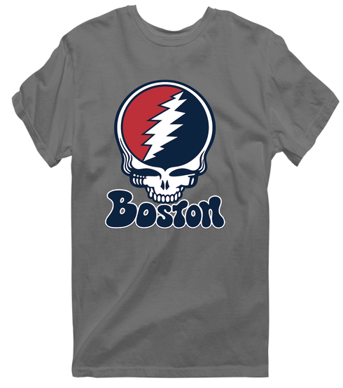 Boston Baseball Stealie Grateful Dead T-Shirt — Boston Red Sox — Charcoal