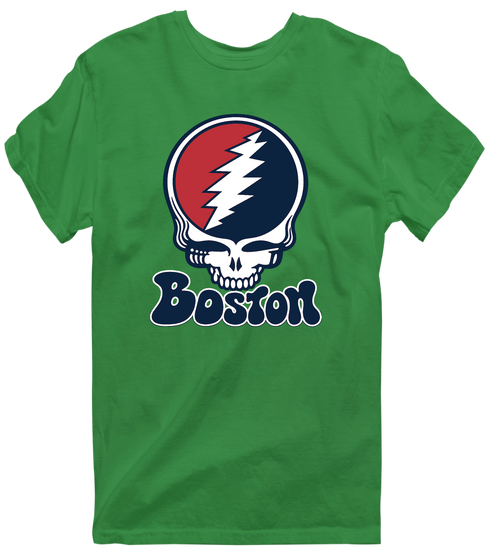 Boston Baseball Stealie Grateful Dead T-Shirt — Boston Red Sox — Irish Green