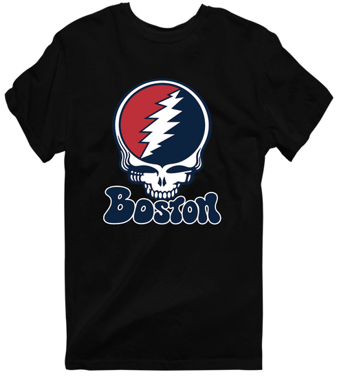 Boston Baseball Stealie Grateful Dead T-Shirt — Boston Red Sox — Black