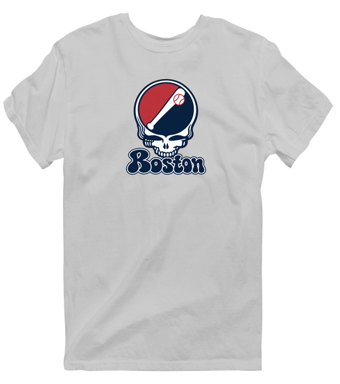 Boston Baseball Stealie Grateful Dead T-Shirt — Boston Red Sox — Sport Grey