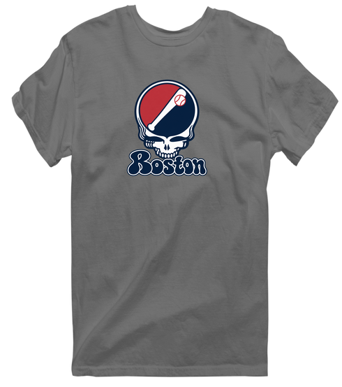 Boston Baseball Stealie Grateful Dead T-Shirt — Boston Red Sox — Charcoal