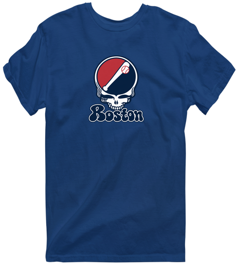 Boston Baseball Stealie Grateful Dead T-Shirt — Boston Red Sox — Navy