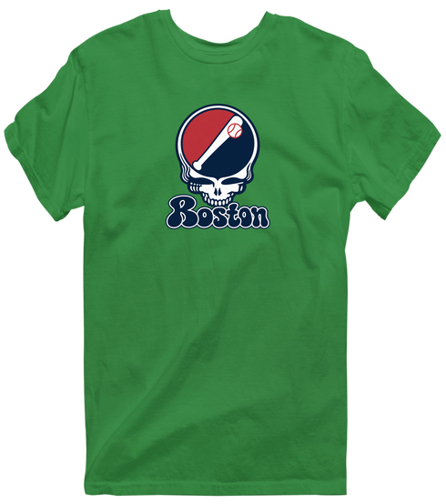 Boston Baseball Stealie Grateful Dead T-Shirt — Boston Red Sox — Irish Green