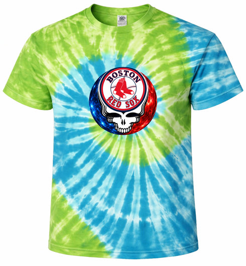 Boston Red Sox Crystal Stealie Tie-Dye T-Shirt