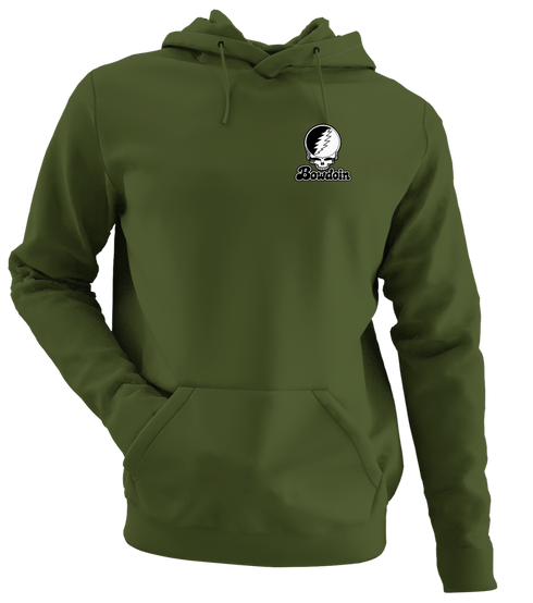 Bowdoin Stealie Premium Unisex Hoodie — Design: Bowdoin College — Military Green