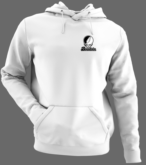 Bowdoin Stealie Premium Unisex Hoodie — Design: Bowdoin College — White/Grey