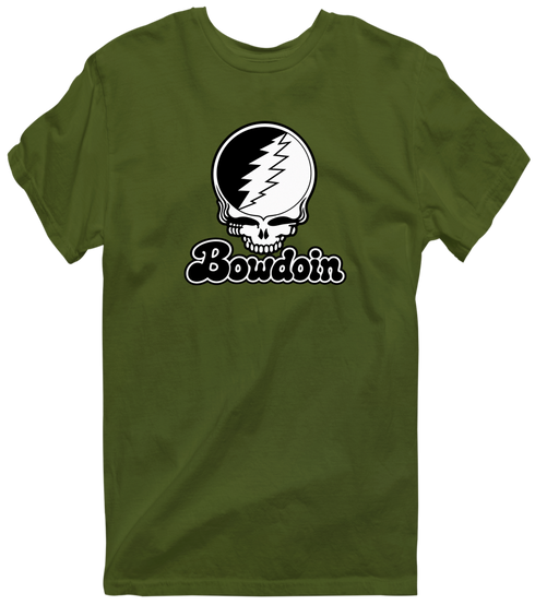Bowdoin Stealie Premium Unisex T-Shirt — Design: Bowdoin College — Military Green