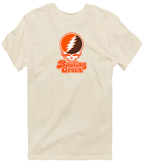 Bowling Green Stealie Premium Unisex T-Shirt — Design: Bowling Green State University — Sand