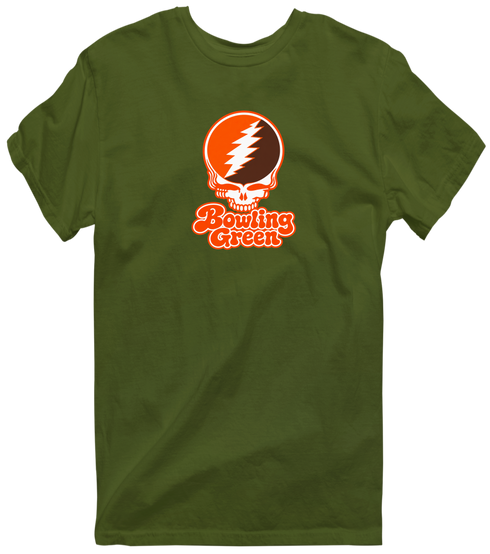 Bowling Green Stealie Premium Unisex T-Shirt — Design: Bowling Green State University — Military Green