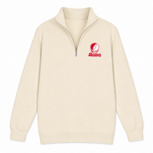 Bradley Stealie Premium Unisex Quarter-Zip — Design: Bradley University — Sand