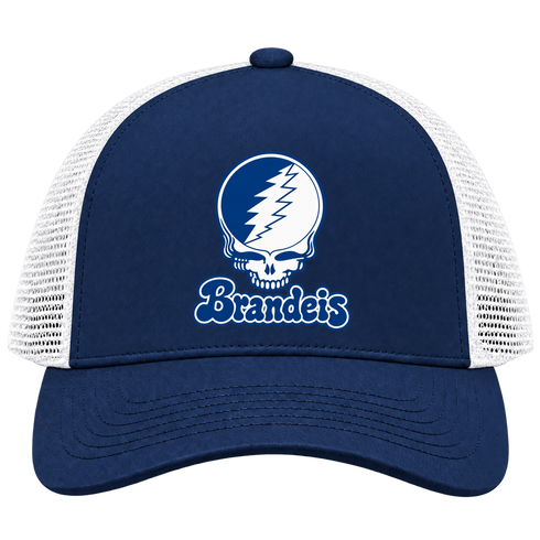 Brandeis Stealie Premium Unisex Trucker Cap — Design: Brandeis University — Navy/White