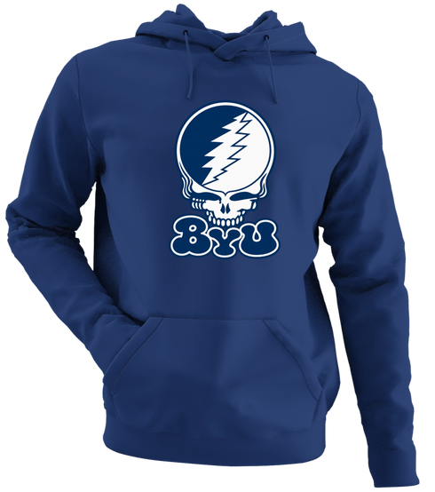 Brigham Young Stealie Premium Unisex Hoodie — Design: Brigham Young University — Navy