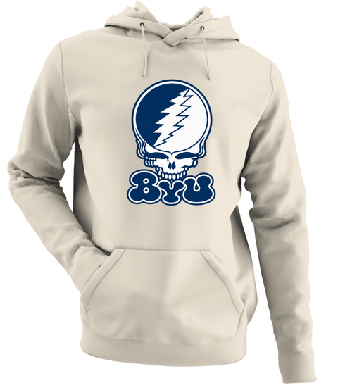 Brigham Young Stealie Premium Unisex Hoodie — Design: Brigham Young University — Sand