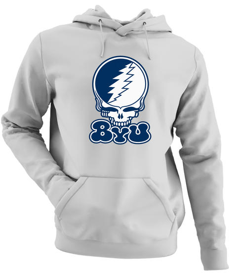 Brigham Young Stealie Premium Unisex Hoodie — Design: Brigham Young University — Sport Grey