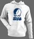 Brigham Young Stealie Premium Unisex Hoodie — Design: Brigham Young University — White/Grey