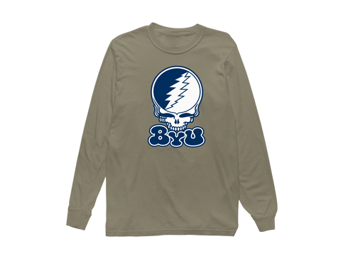 Brigham Young Stealie Premium Unisex Long-Sleeve — Design: Brigham Young University — Sandstone