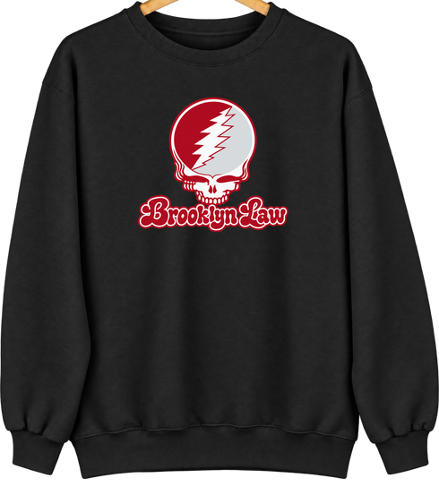 Brooklyn Law Stealie Premium Unisex Crewneck — Design: Brooklyn Law — Black
