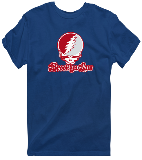 Brooklyn Law Stealie Premium Unisex T-Shirt — Design: Brooklyn Law — Navy
