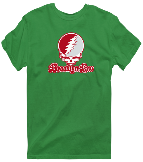 Brooklyn Law Stealie Premium Unisex T-Shirt — Design: Brooklyn Law — Irish Green