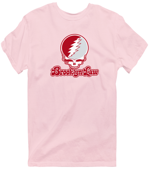 Brooklyn Law Stealie Premium Unisex T-Shirt — Design: Brooklyn Law — Light Pink