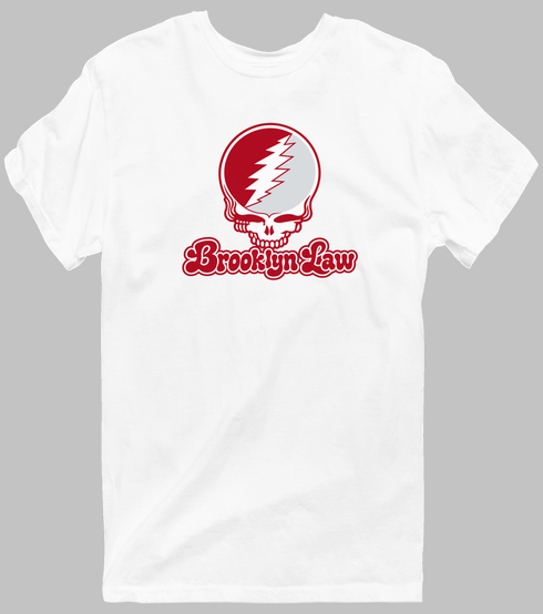 Brooklyn Law Stealie Premium Unisex T-Shirt — Design: Brooklyn Law — White