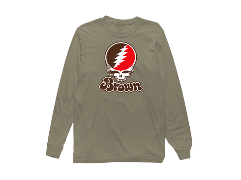Brown Stealie Premium Unisex Long-Sleeve — Design: Brown University — Sandstone