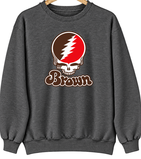 Brown Stealie Premium Unisex Crewneck — Design: Brown University — Dark Heather
