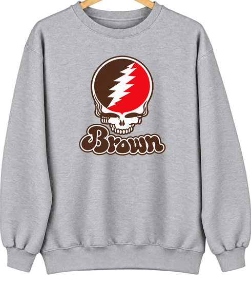 Brown Stealie Premium Unisex Crewneck — Design: Brown University — Sport Grey
