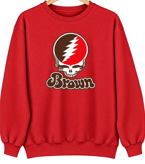 Brown Stealie Premium Unisex Crewneck — Design: Brown University — Red