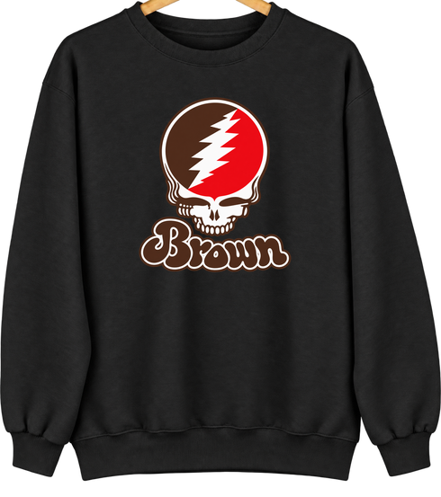 Brown Stealie Premium Unisex Crewneck — Design: Brown University — Black