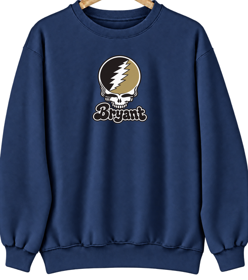 Bryant Stealie Premium Unisex Crewneck — Design: Bryant University — Navy