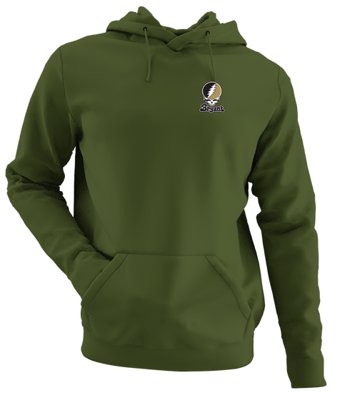 Bryant Stealie Premium Unisex Hoodie — Design: Bryant University — Military Green