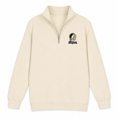 Bryant Stealie Premium Unisex Quarter-Zip — Design: Bryant University — Sand
